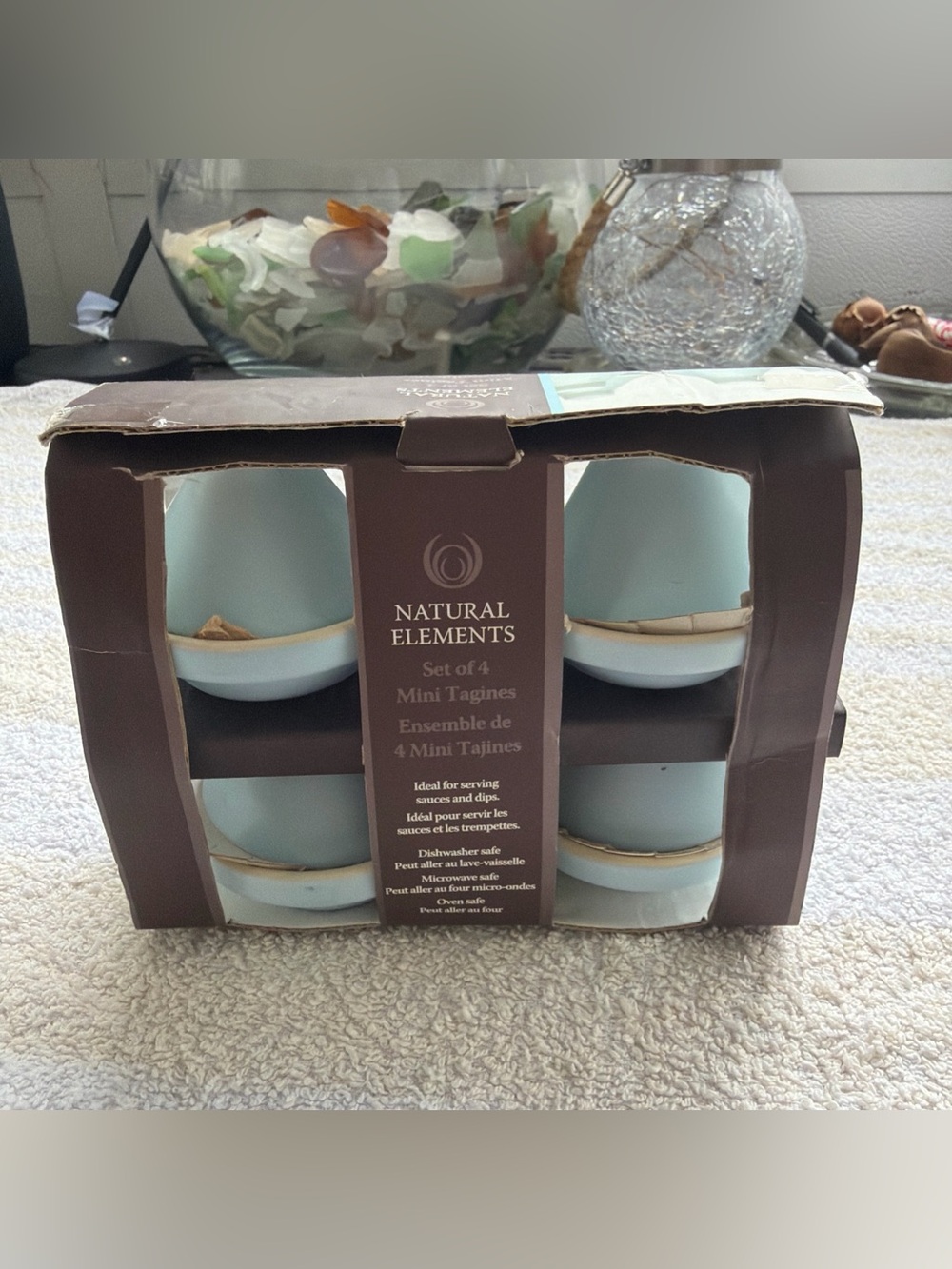 Natural Elements Mini Tagines Bowl Set - Blue Ceramic - 4-Piece